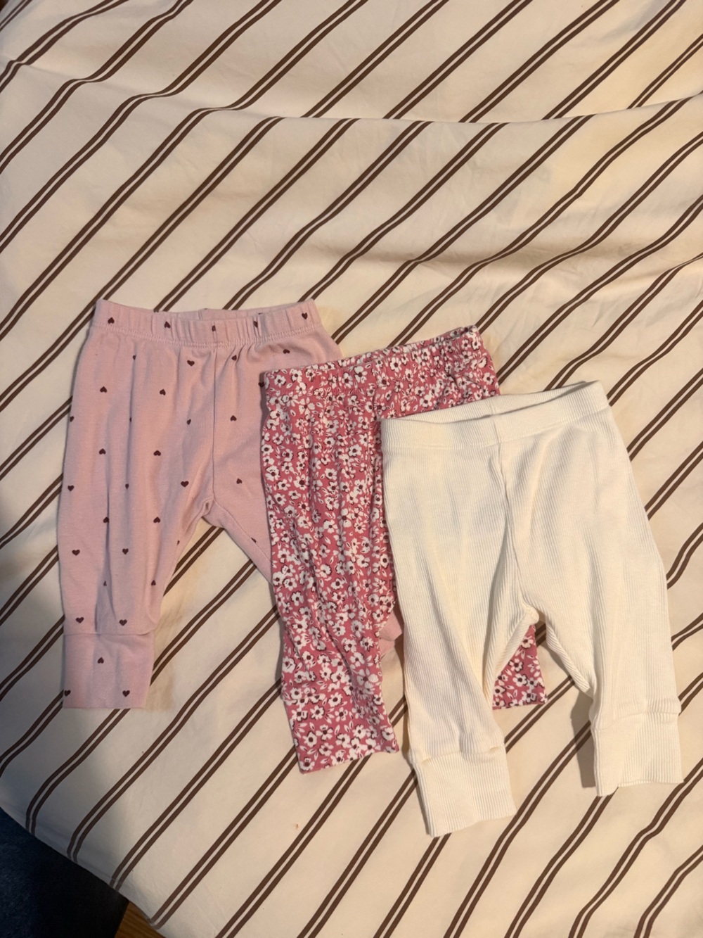 Girls Pink Floral & Heart Print Cotton Lounge Leggings - Pink